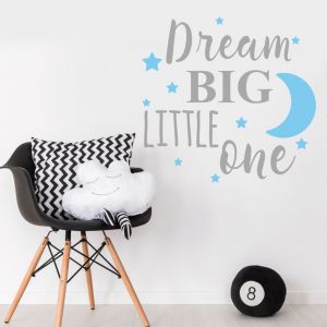 הגעת? מצאת! חדר שינה מדבקת קיר גדולה DREAM BIG LITTLE ONE