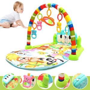 הגעת? מצאת! צעצועי פנאי Foot Play Piano Musical Lullaby Baby Activity Playmat Gym Toy Soft Baby Play Mat