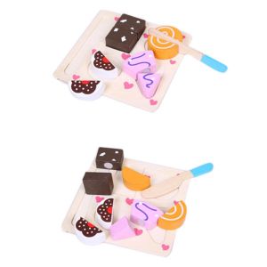 הגעת? מצאת! צעצועי פנאי  Wooden Vegetables Dessert Kids Fruits Slice Puzzles Toys
