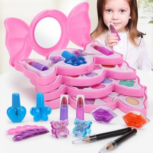 הגעת? מצאת! צעצועי פנאי Cosmetic Princess Makeup Set Kit For Kids Girls Eyeshadow Lip Gloss Blushes Toys