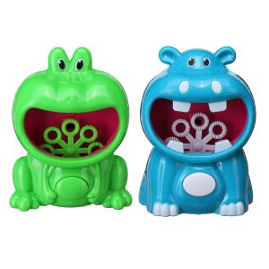 הגעת? מצאת! צעצועי פנאי Automatic Electric Bubble Blower Machine Frog Hippo Bath Music Kids Outdoor Toys