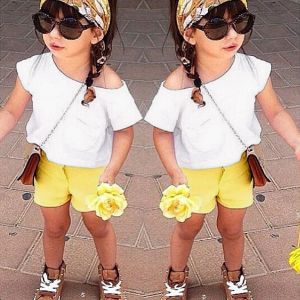הגעת? מצאת! תחפושות לתינוק Zanzea Baby Kid Girl Clothes Casual Short Sleeve Top&Pant Trouser Short T-shirt Outfit Set
