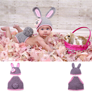 הגעת? מצאת! תחפושות לתינוק Cute Rabbit Baby Infant Crochet Costume Photography Prop Clothes