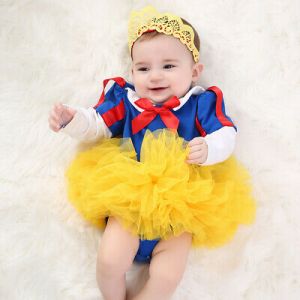 הגעת? מצאת! תחפושות לתינוק  Baby Girl Snow White Fancy Tutu Dress Costume Headband Birthday Party Outfit