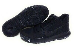    Boys Kids Youth Nike Kyrie 3 859466 005 Black Basketball Sneakers Shoes