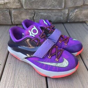    Nike KD VII GS Kids Lightning Basketball Shoes Size 6Y Cave Purple Sneakers