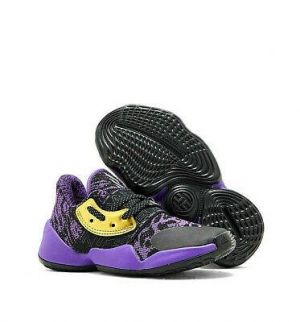 הגעת? מצאת! הנעלה לבנים    ADIDAS HARDEN VOL. 4 Kids Basketball Shoes Star Wars Black Purple Sneakers NEW