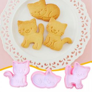 הגעת? מצאת! מטבח חותכנים לכריכים או לעוגיות בצורת חתולים חמודים - 3 חלקים בחבילה