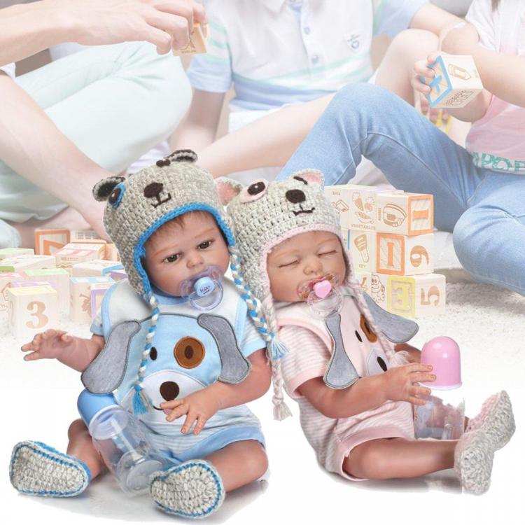 הגעת? מצאת! צעצועי פנאי 19" Full Body Silicone Baby Doll Lifelike Reborn Boy/Girl Infant Clothing Toys