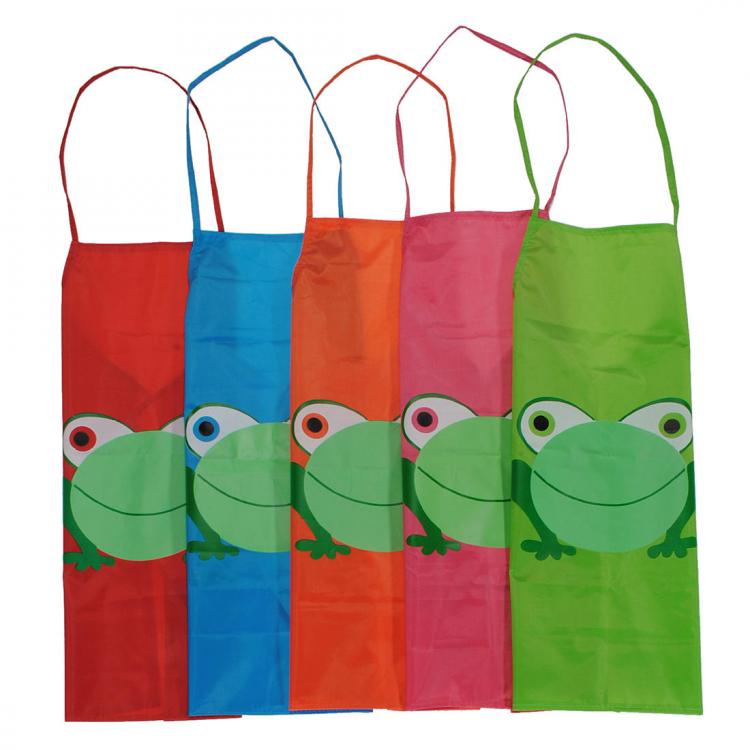 הגעת? מצאת! צעצועי פנאי Childern Kids Cartoon Frog Printed Waterproof Costume Painting Apron 
