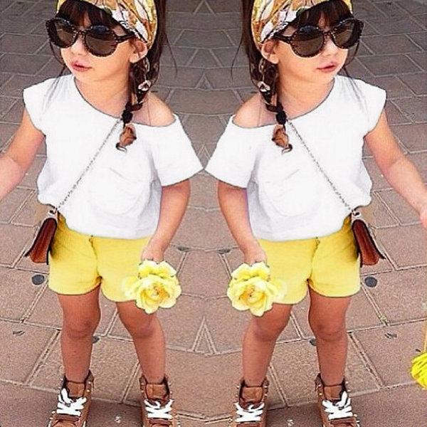 הגעת? מצאת! תחפושות לתינוק Zanzea Baby Kid Girl Clothes Casual Short Sleeve Top&Pant Trouser Short T-shirt Outfit Set